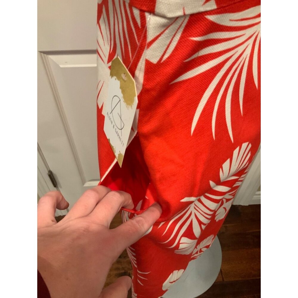 Boden Red & White Leaf Patterned Shift Dress, NWT… - image 5